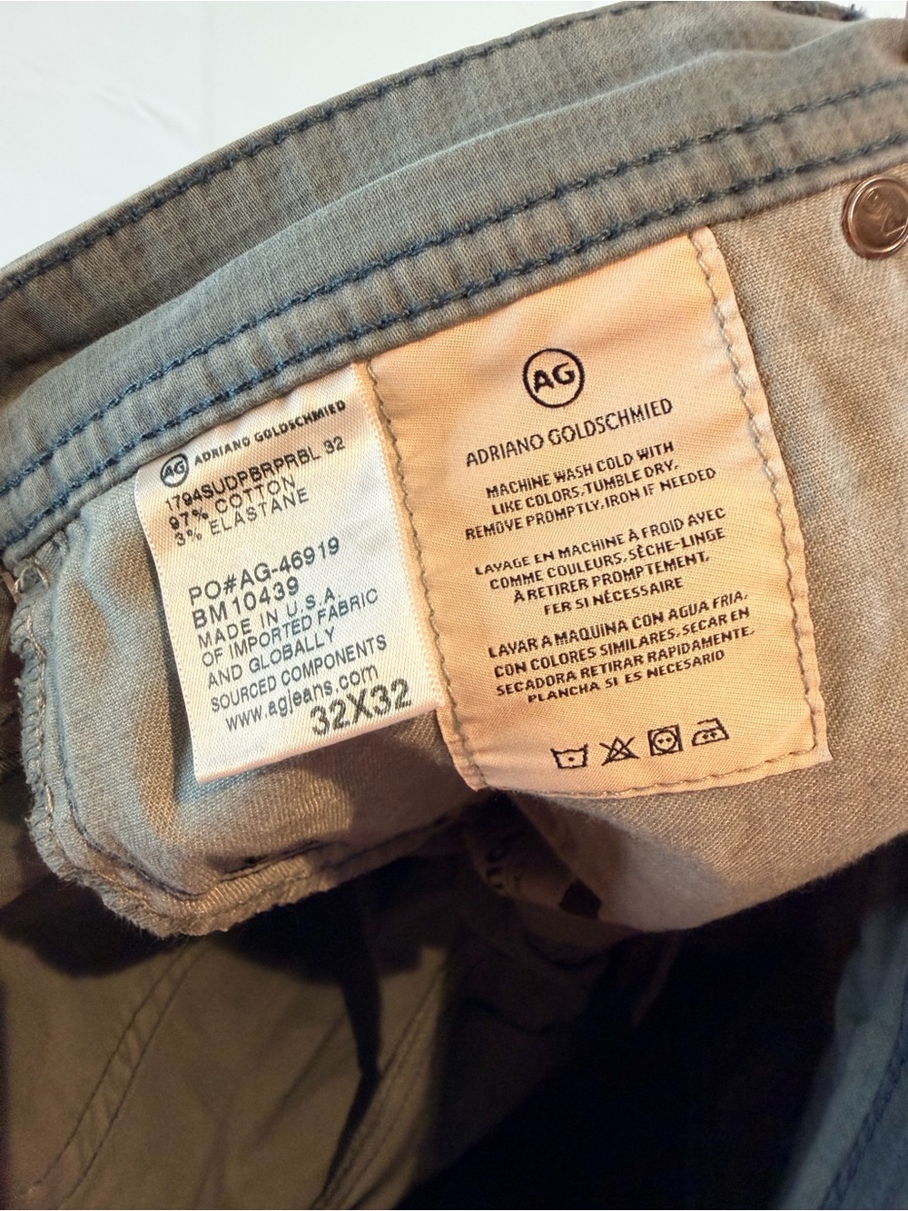 AG ADRIANO GOLDSCHMIED Men’s Size 32x32 Pants Everett Slim Straight Fit Stretch - Picture 14 of 16